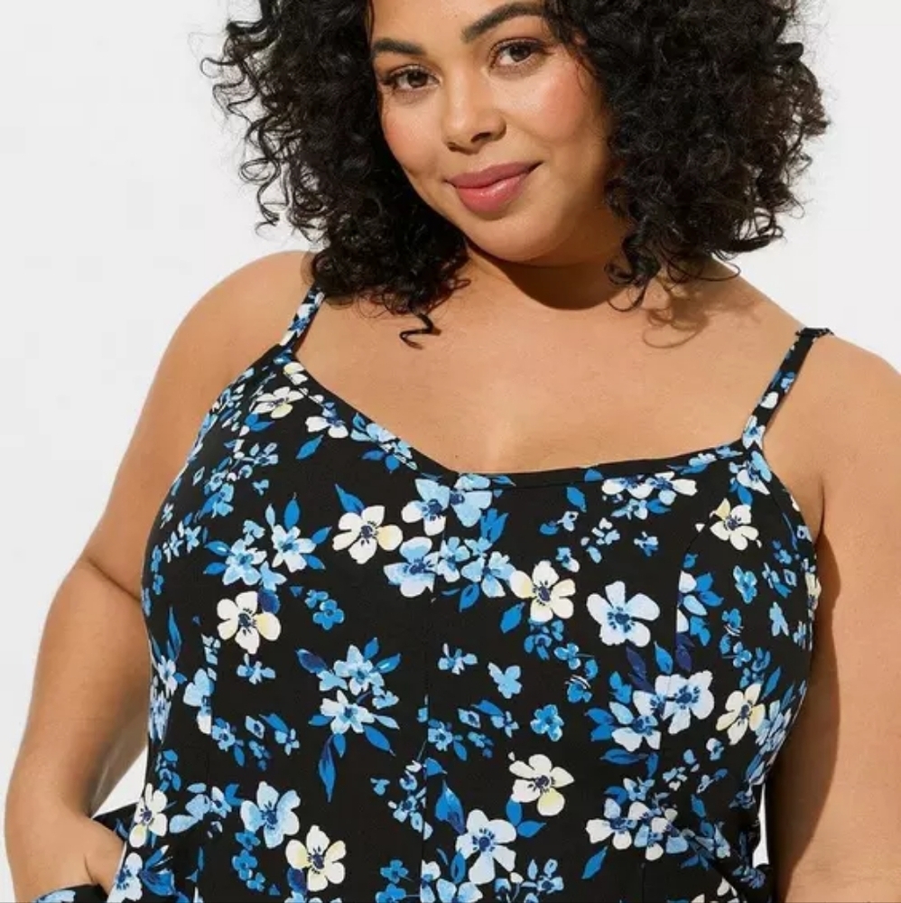 Torrid Midi Challis Sleeveless Trapeze Dress Size 0/ Large - Picture 4 of 13